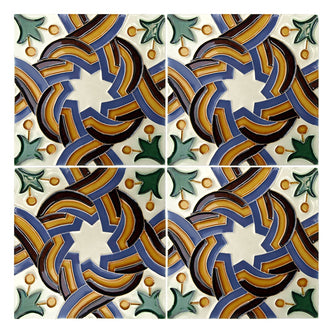 Handmade Hispano Arab Relief Tiles SN32