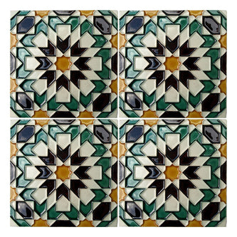 Handmade Hispano Arab Relief Tiles SN13a