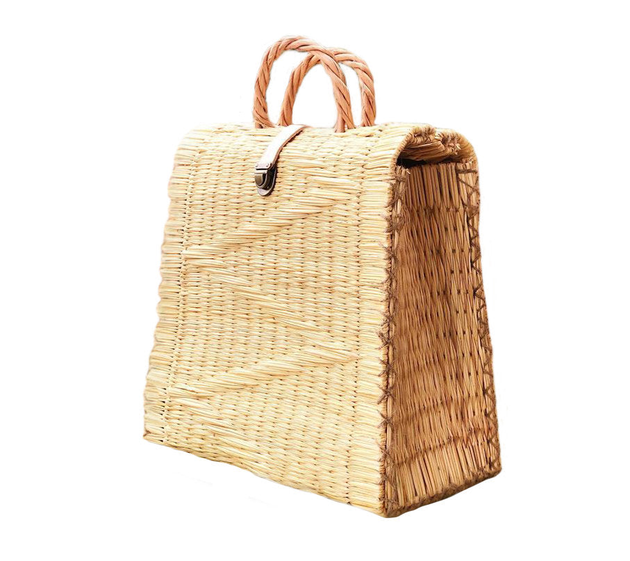 Natural Straw Reed Basket Bag 8